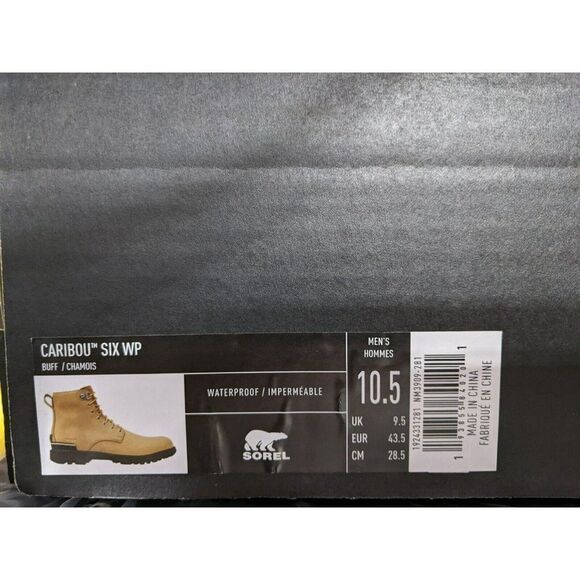 Sorel Mens Size 10.5 Caribou Six Waterproof Leather Tan Buff Rain Winter Boots - Picture 12 of 12